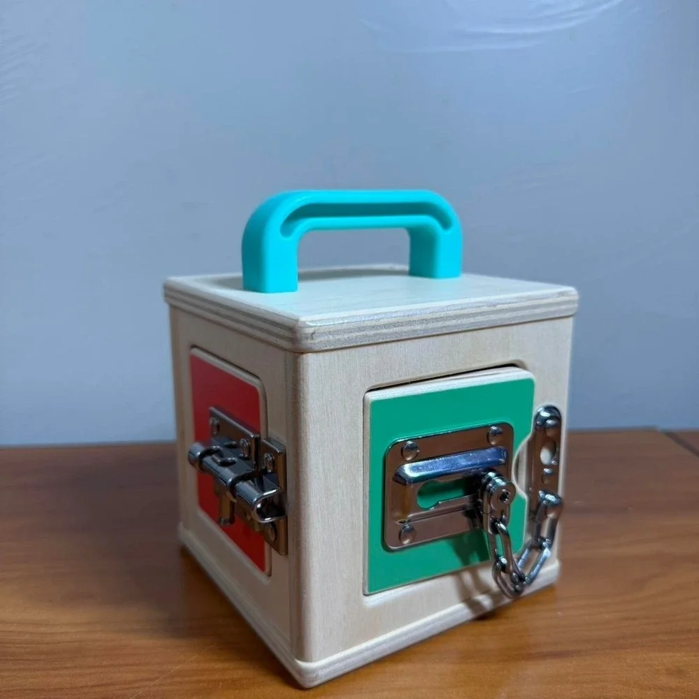 Lovevery Wooden Toy Box With Lock and Key Lockbox The Realist Kit